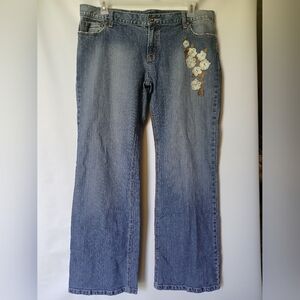 Daisy Fuentes Vintage Blue Jeans Stretch Downtown Jeans Size 18W Boot Cut